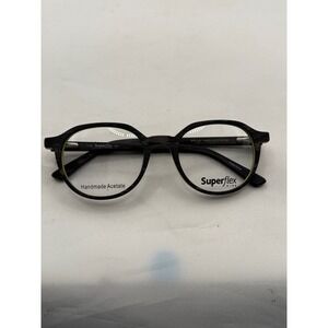 Superflex Kids Eyeglasses Frames Black Woodgrain Handmade Acetate‎ New